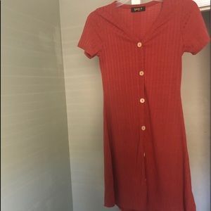 Plain orange with buttons dress!